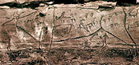 Изображение рожающей лосихи. Скопировано экспедицией А.П. Окладникова на Каменных островах, река Ангара